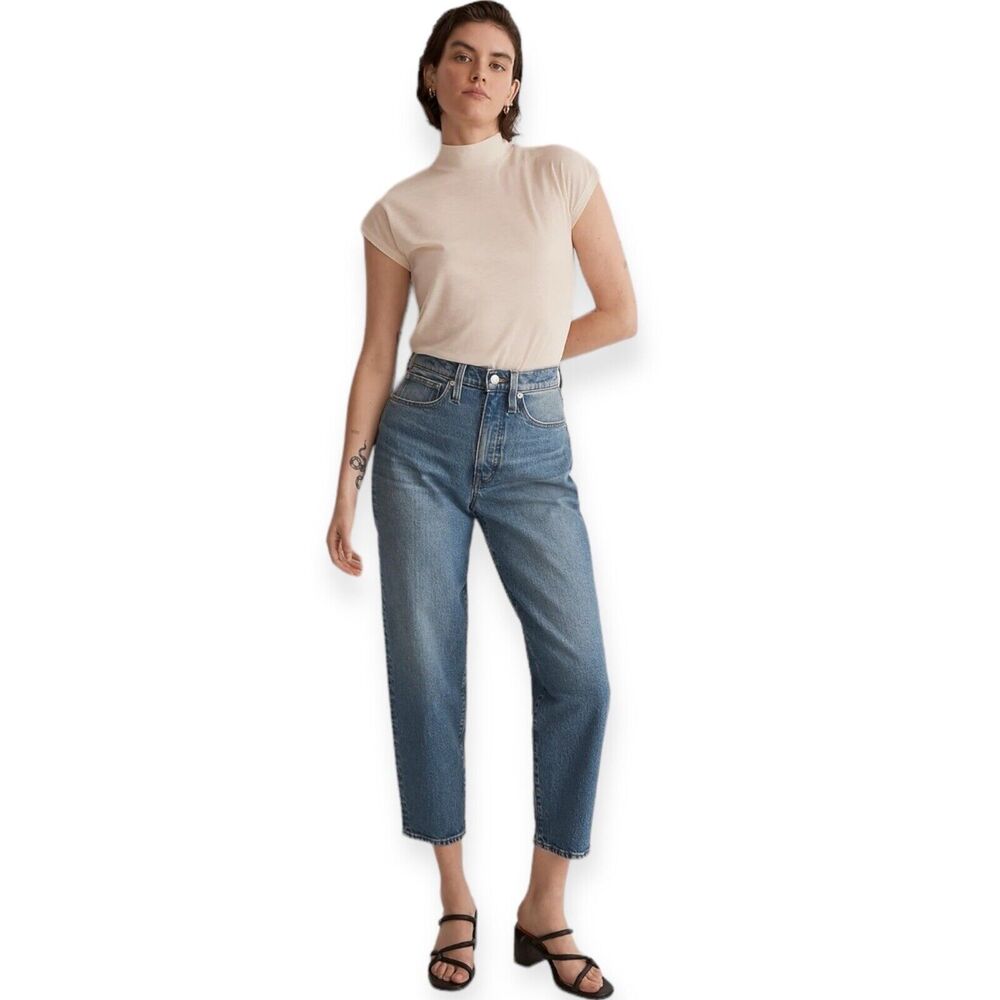 Madewell Women Size 25 Vtg Wash Med High Rise The Balloon relaxed Wide Leg Jeans